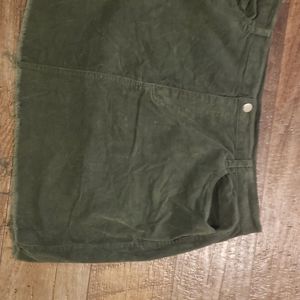 Olive green corduroy skirt